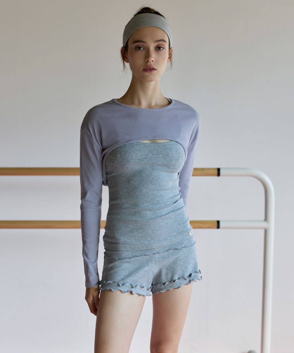 【一秒打造層次感瑜珈 Look】預購_DEVI-T0170 Ally Lip Crop Bolero by Devi