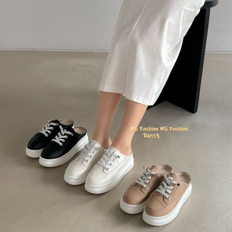 R6113 韓國🇰🇷真皮後拖厚底Sneakers