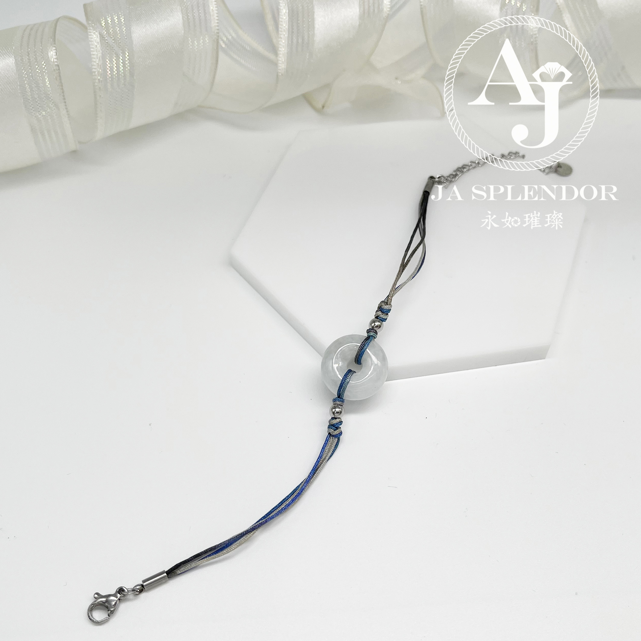 JN-2039 天然翡翠A玉 平安健康彩色幸運手鏈