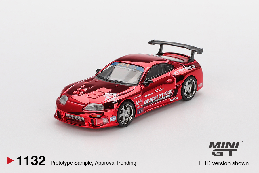 Mini GT 1/64 Toyota Supra (A80) Top Secret GT-300 Top Secret Red Chrome - MGT01132-R