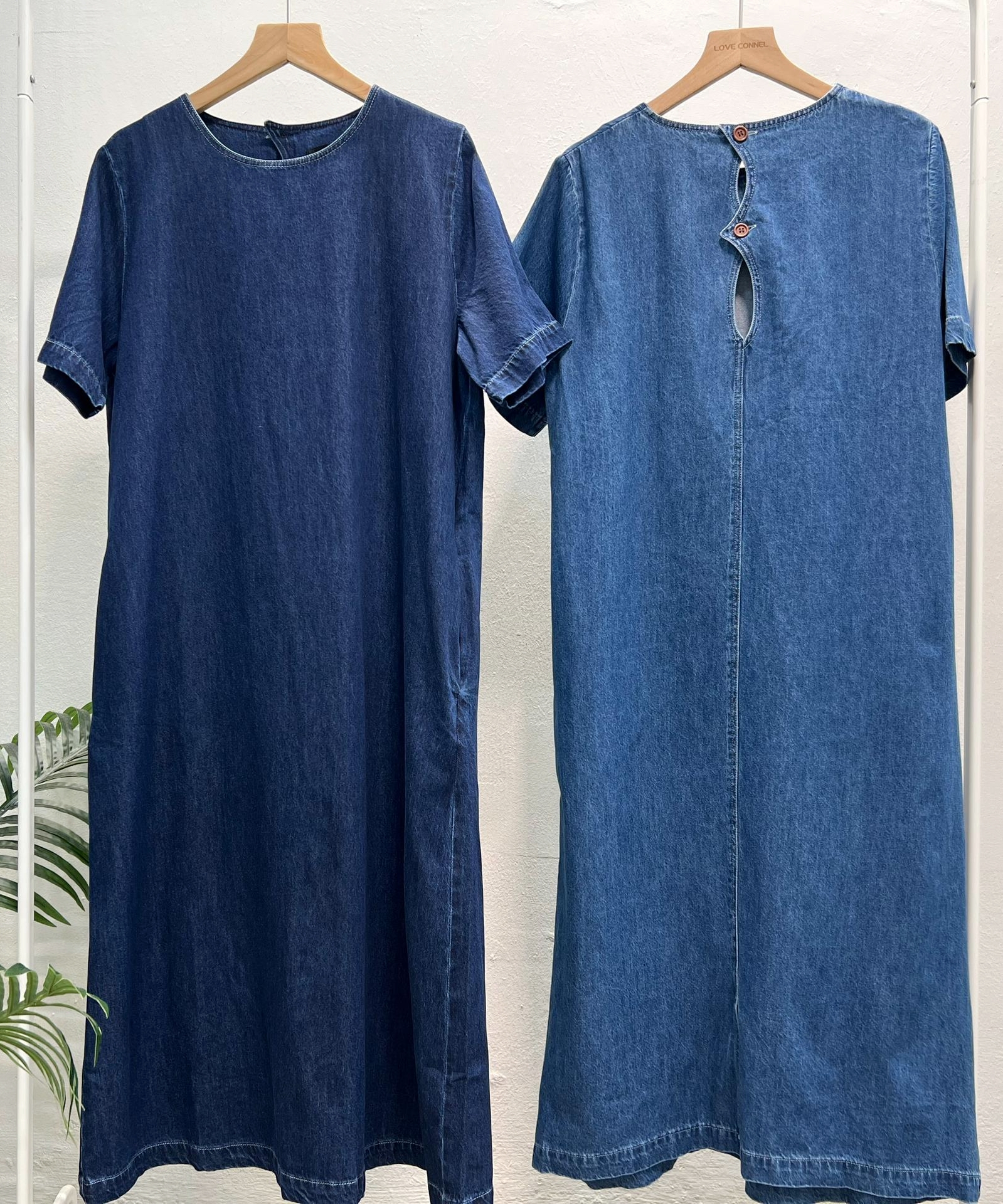 25021 Short Sleeve Denim Dress Long''8