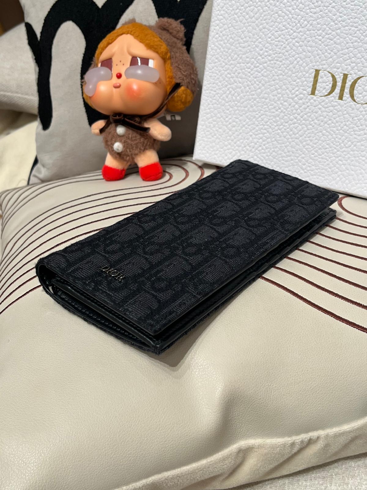 未使用品 Dior Long Vertical Wallet Black Dior Oblique Jacquard 100%Authentic, Unused ✅Box