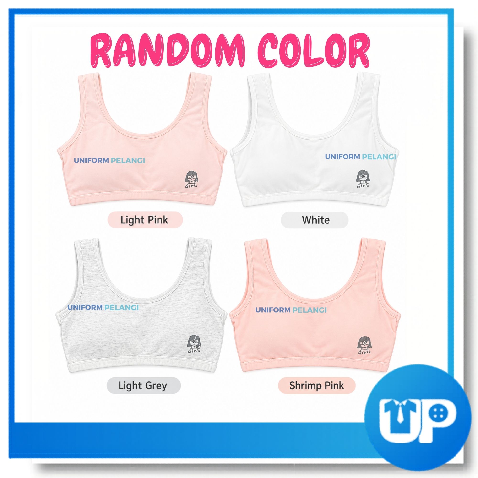  Teenage Girls Cotton Bra Underwear with Chest Pad Student Comfortable Vest Running Sports Kids Girls Bras