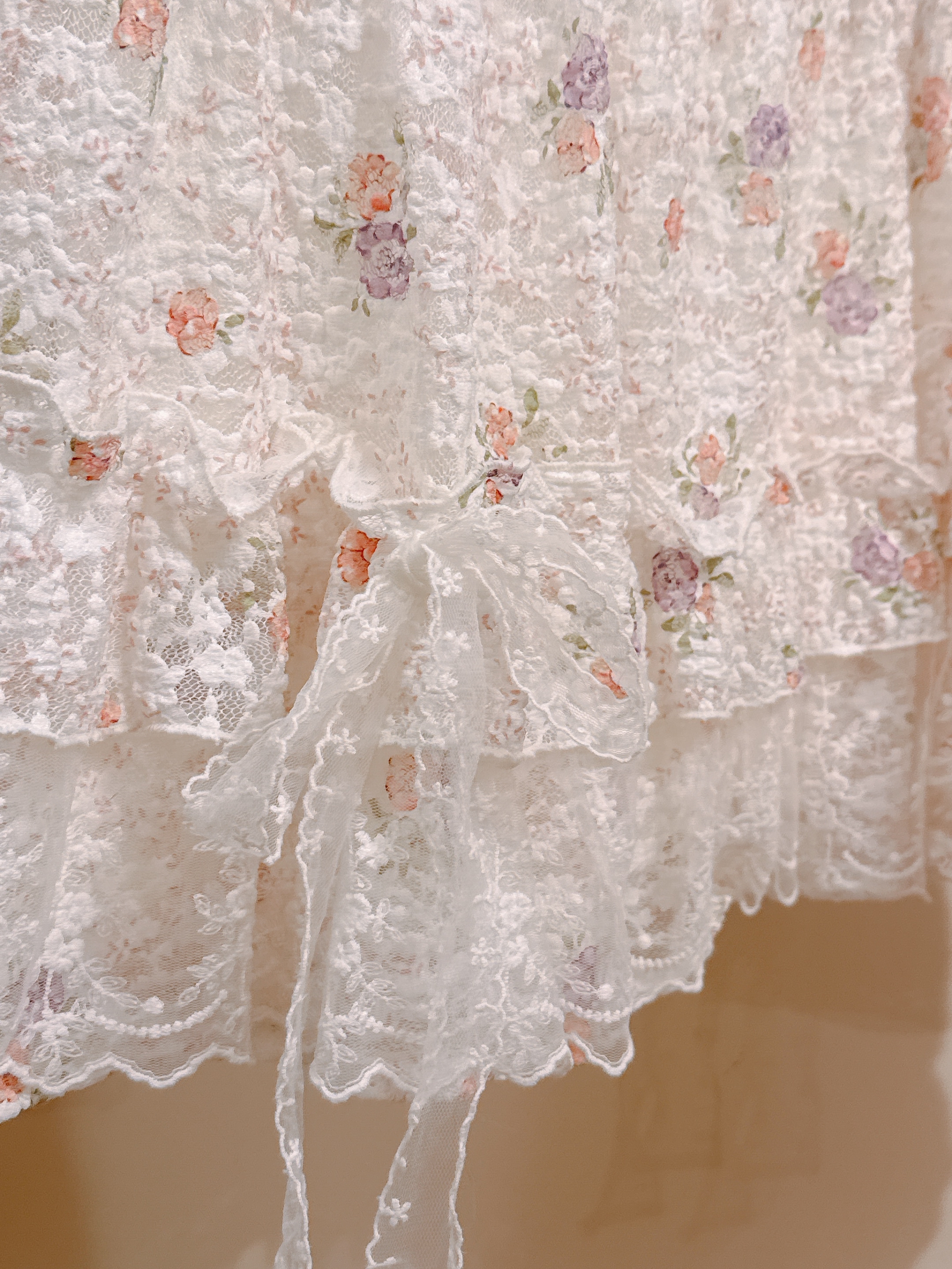 The Spring Lace Floral Tiered Skirt