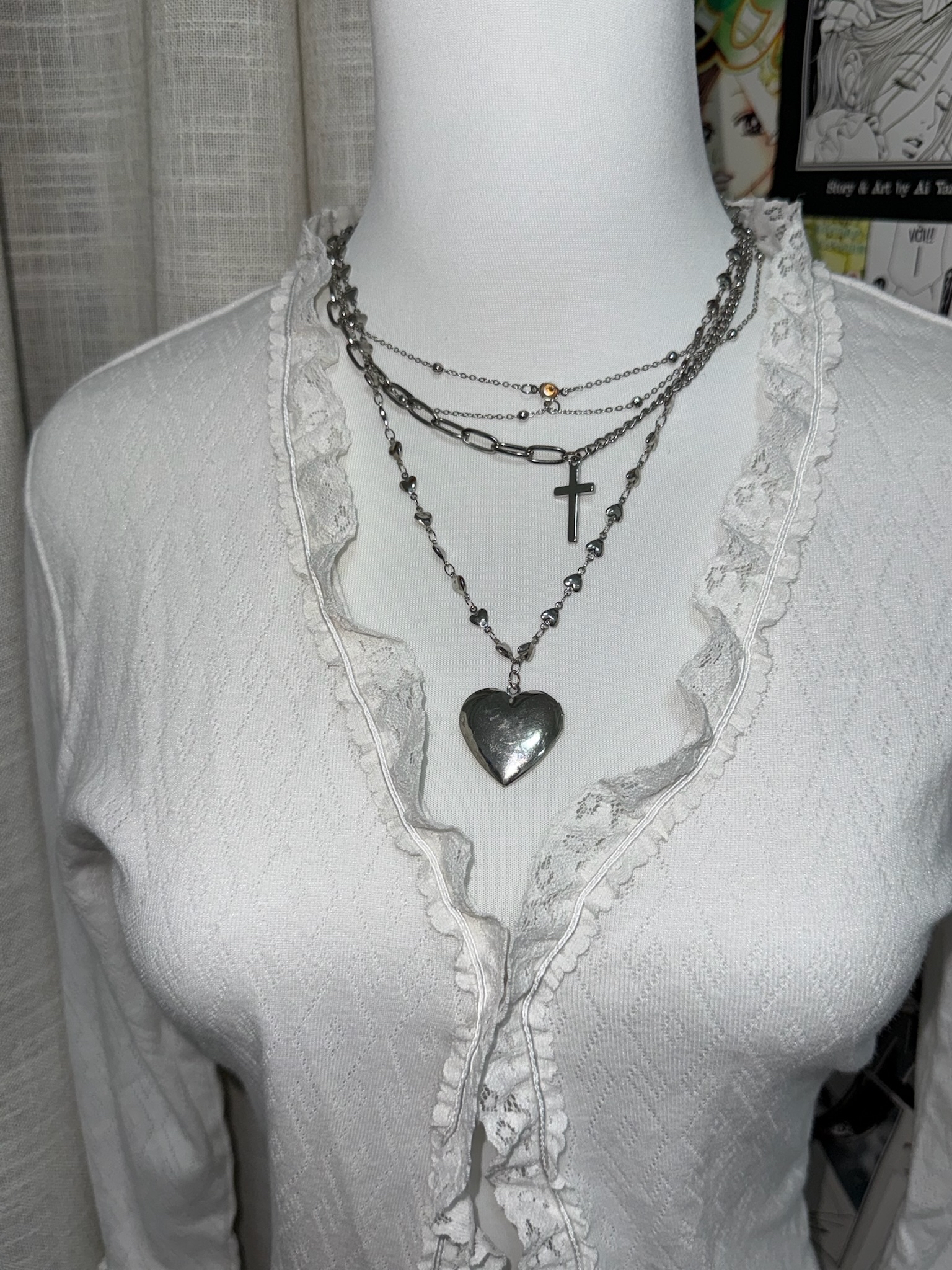 Black & White Lace Bow Set