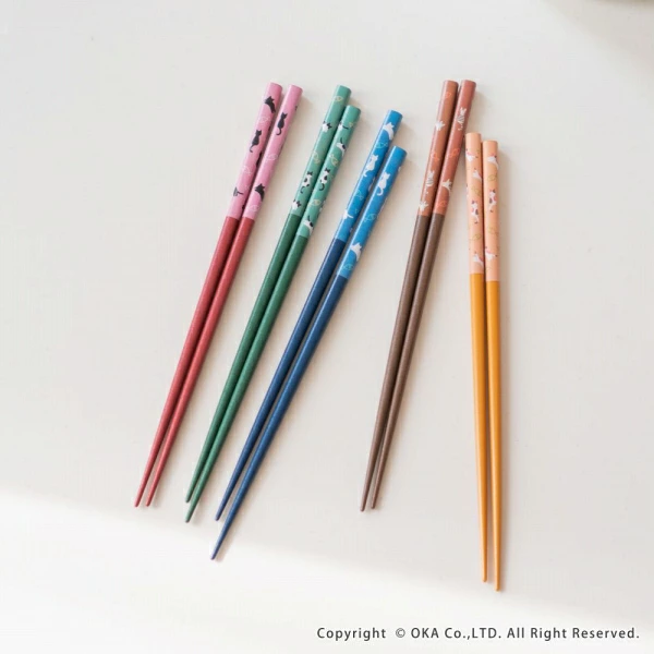 🔥🔥【日本製《ISHIDA》貓咪系列 天然木防滑筷子 5膳組】