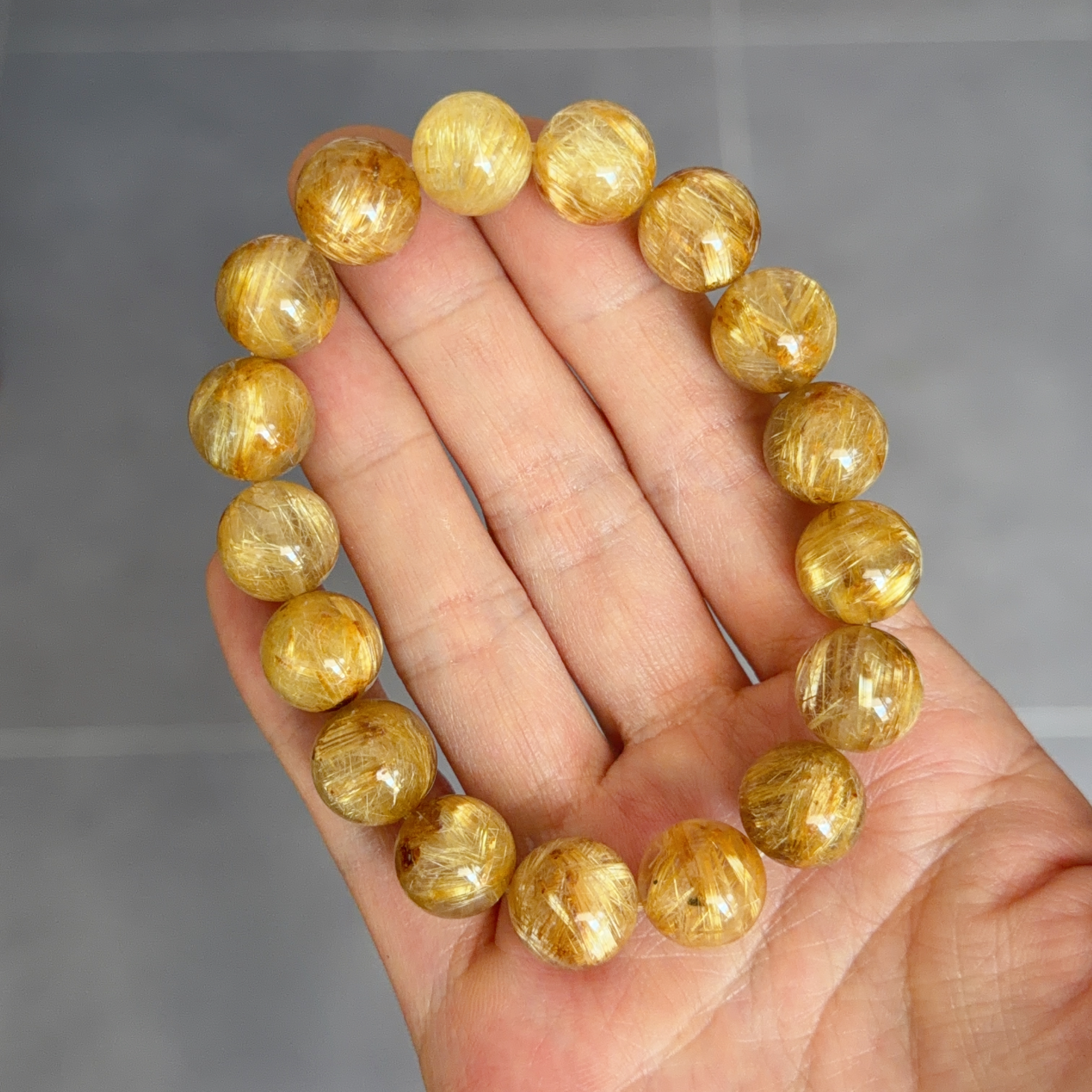 12.6mm金鈦晶手串