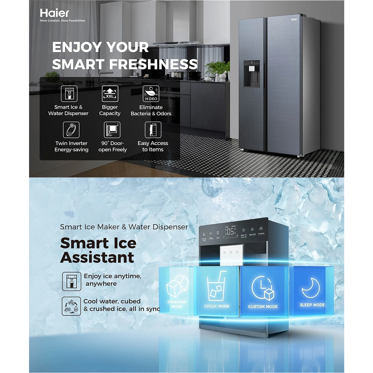 Haier 729L Side by Side Inverter Refrigerator Silver (HRF-IS729AM)