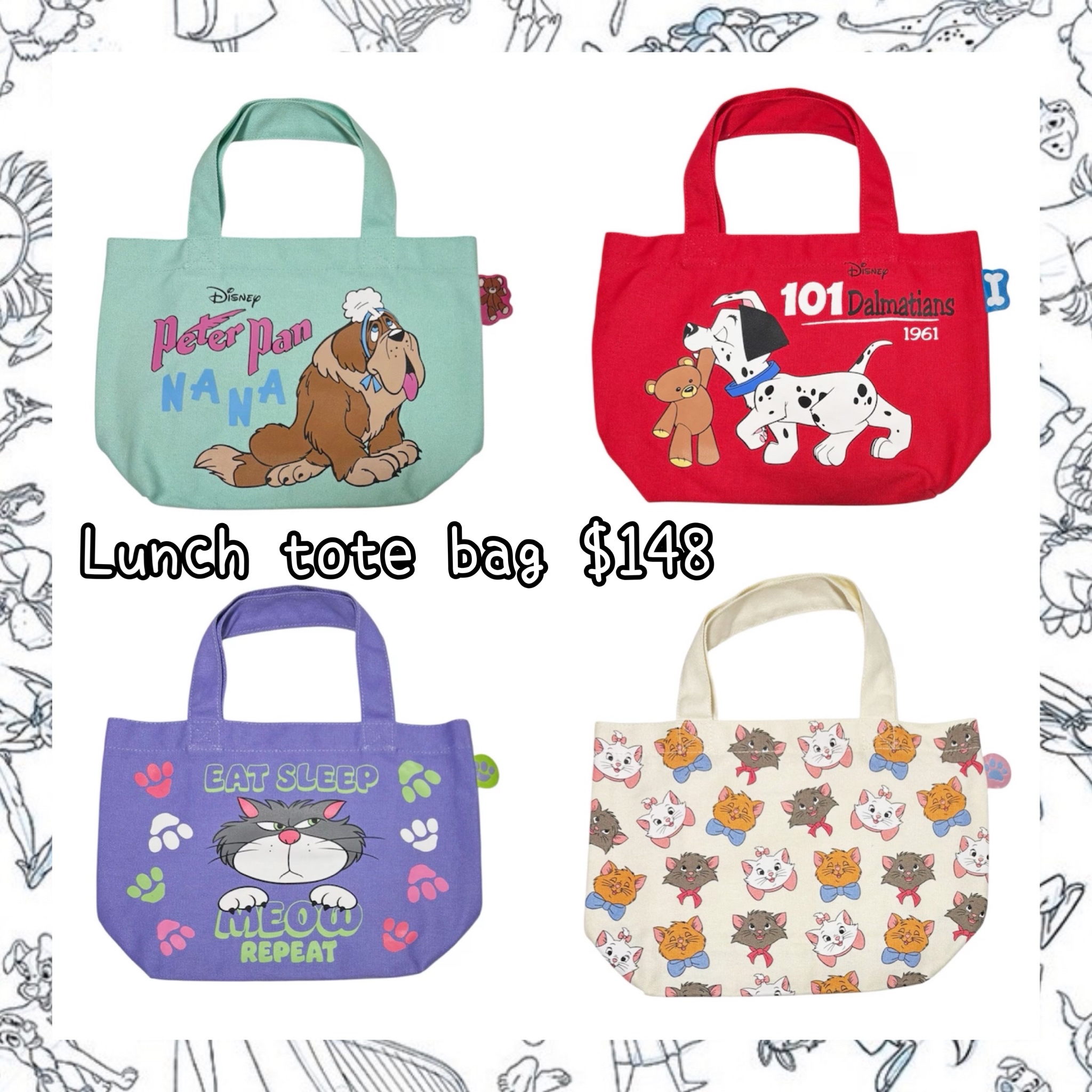 ：日本：I LOVE MY CAT & DOG SERIES LUNCH TOTE BAG