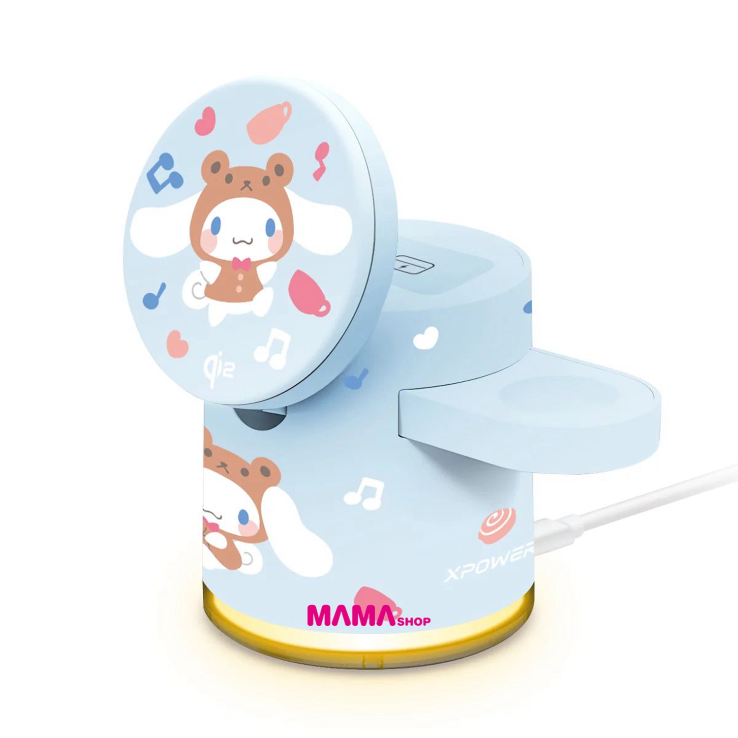 Sanrio Cinnamoroll 玉桂狗 GE1 Qi2迷你掌心5合1 MagCharge 15W磁吸無線充電座(第二代CN2)