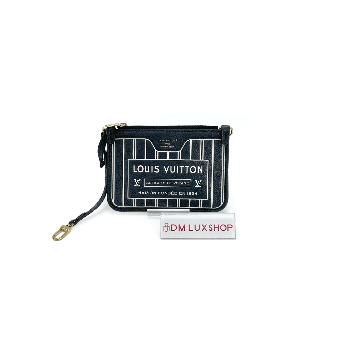 LV Neverfull BB Inside Out Black Pouch