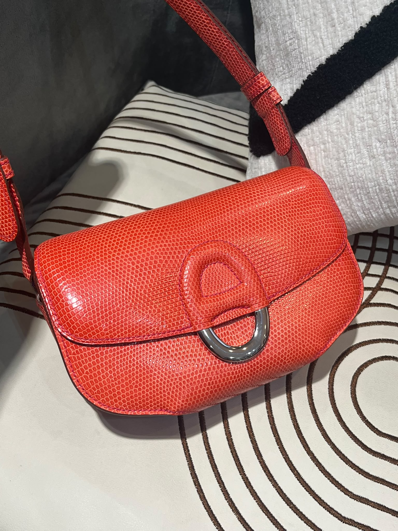 Hermes Varanus Niloticus Lizard Cherche Midi 18 100%Authentic, 98%New ☑️Dust bag