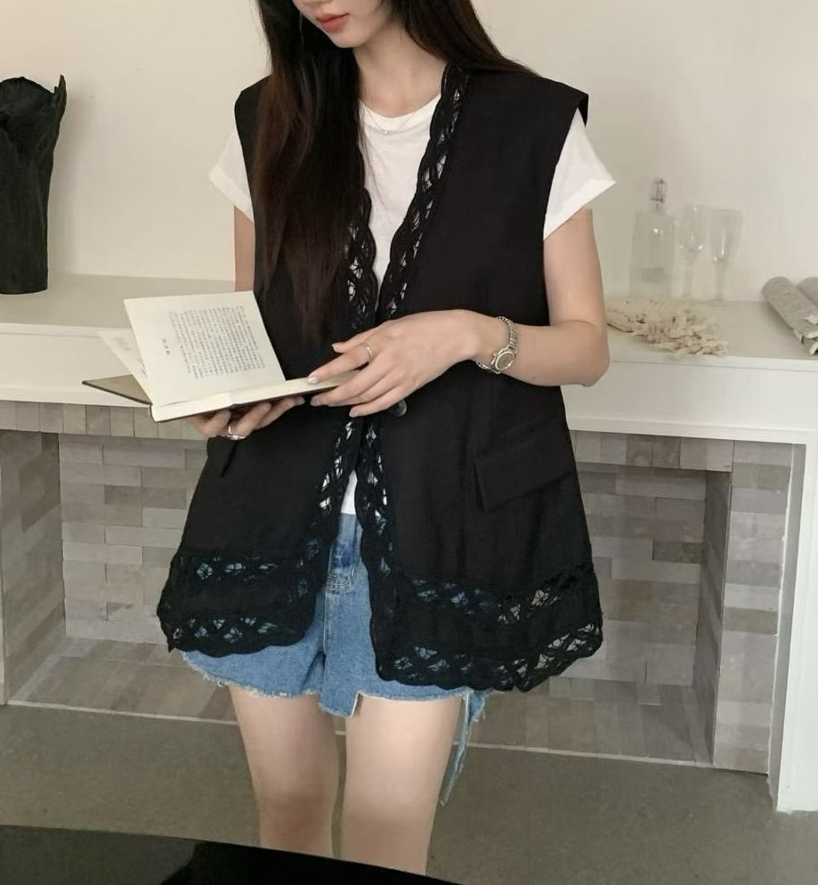 Cotton x 通花背心外套