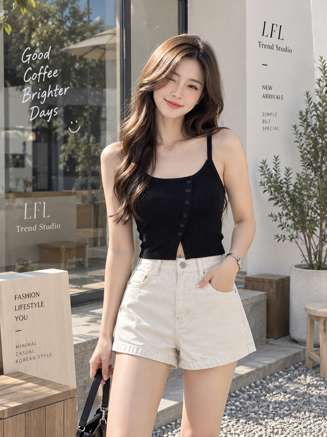7208  辣妹斜纽胸垫吊带