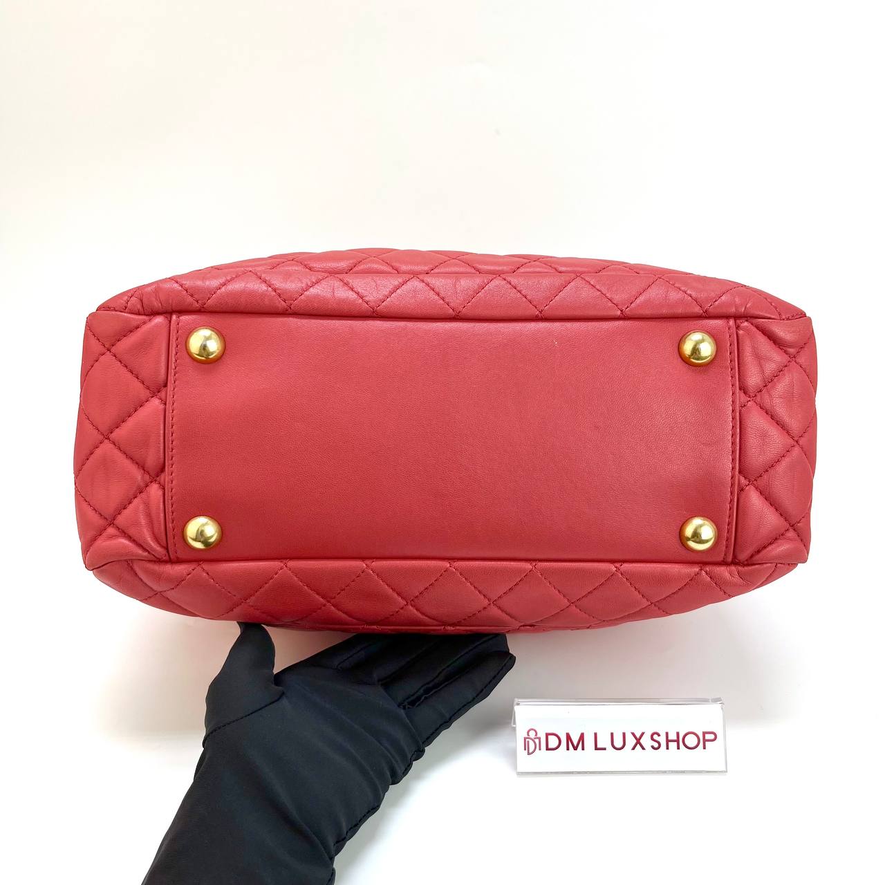 Chanel Red Matelasse Lambskin Shopping Tote GHW (Serial 18)