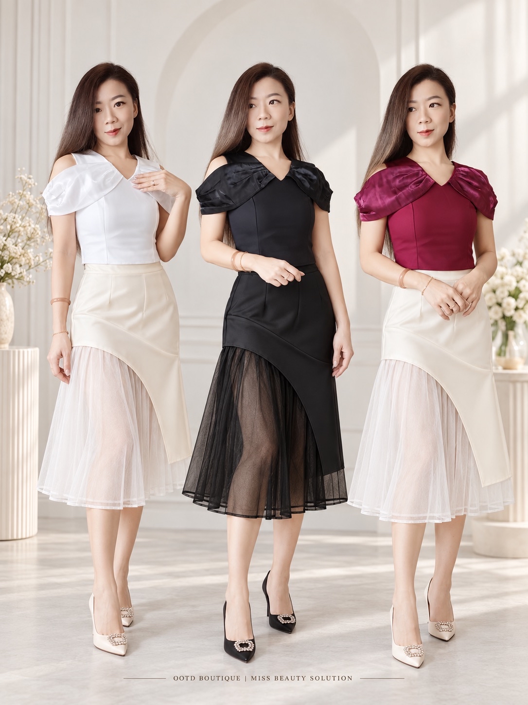 100382 PREMIUM SATIN DESIGN SKIRT 