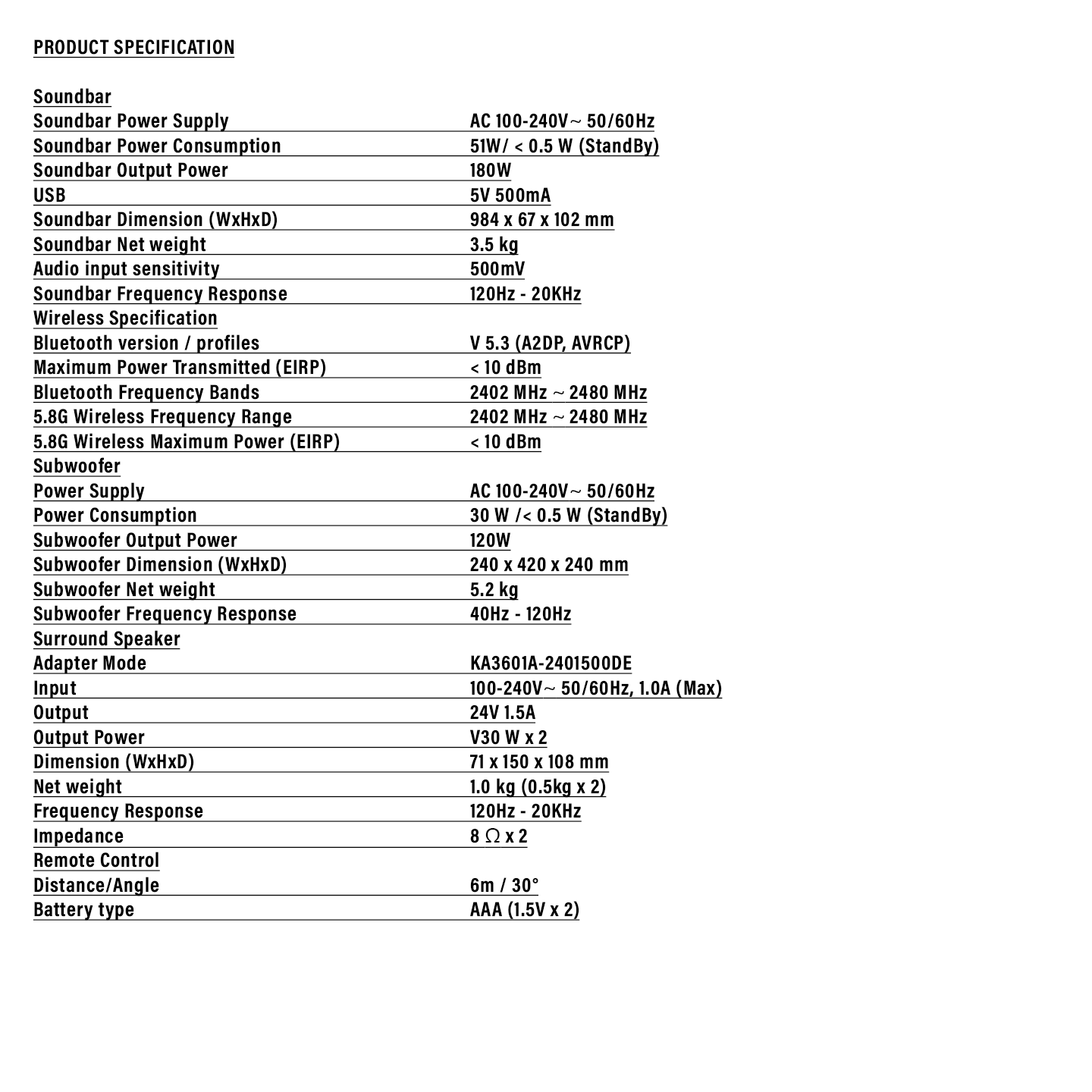 Haier 5.1.2ch Dolby Atmos Soundbar with Wireless Subwoofer (HSD512S6)