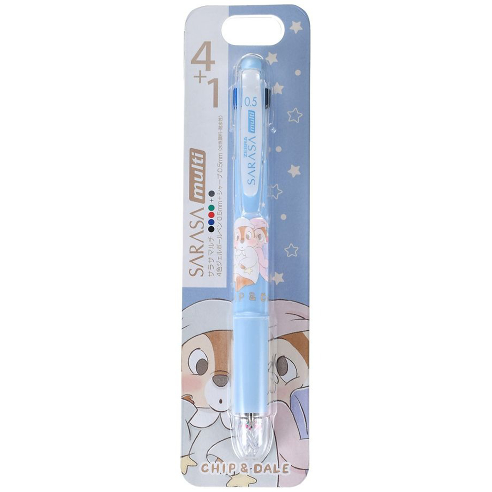 現貨｜【日本 Disney Store 限定】Chip & Dale 鋼牙與大鼻 日本製 Zebra SARASA multi 4+1 多功能5用筆 4色啫喱筆+鉛芯筆 214057