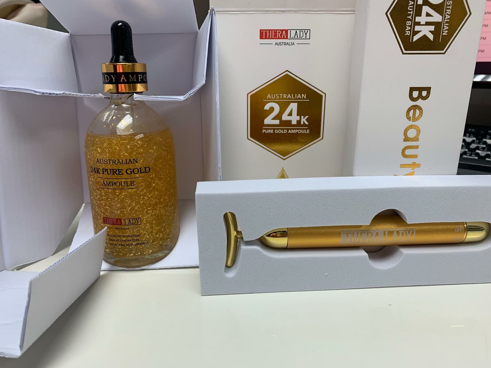 澳洲Thera Lady大金瓶精華100ml+24K黃金美容套裝- 1套- 現貨