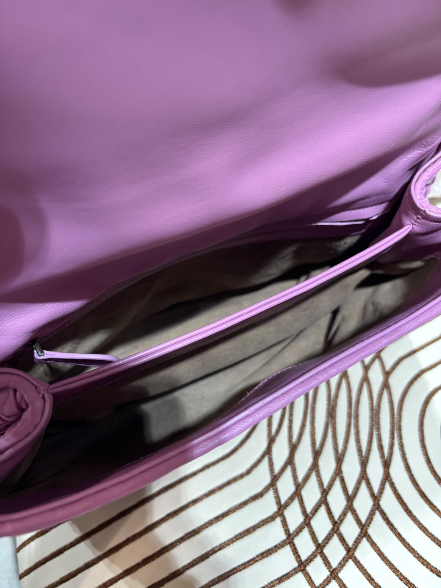 Bottega Veneta BV Pinkish Purple Lambskin Intrecciato Olimpia Shoulder Bag  100%Authentic, 98%New ✅Dust bag