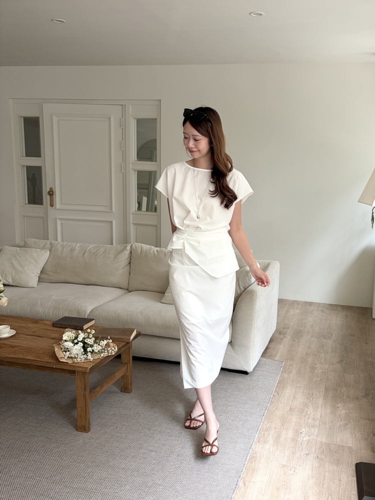 Lyra Ruched Set (White)