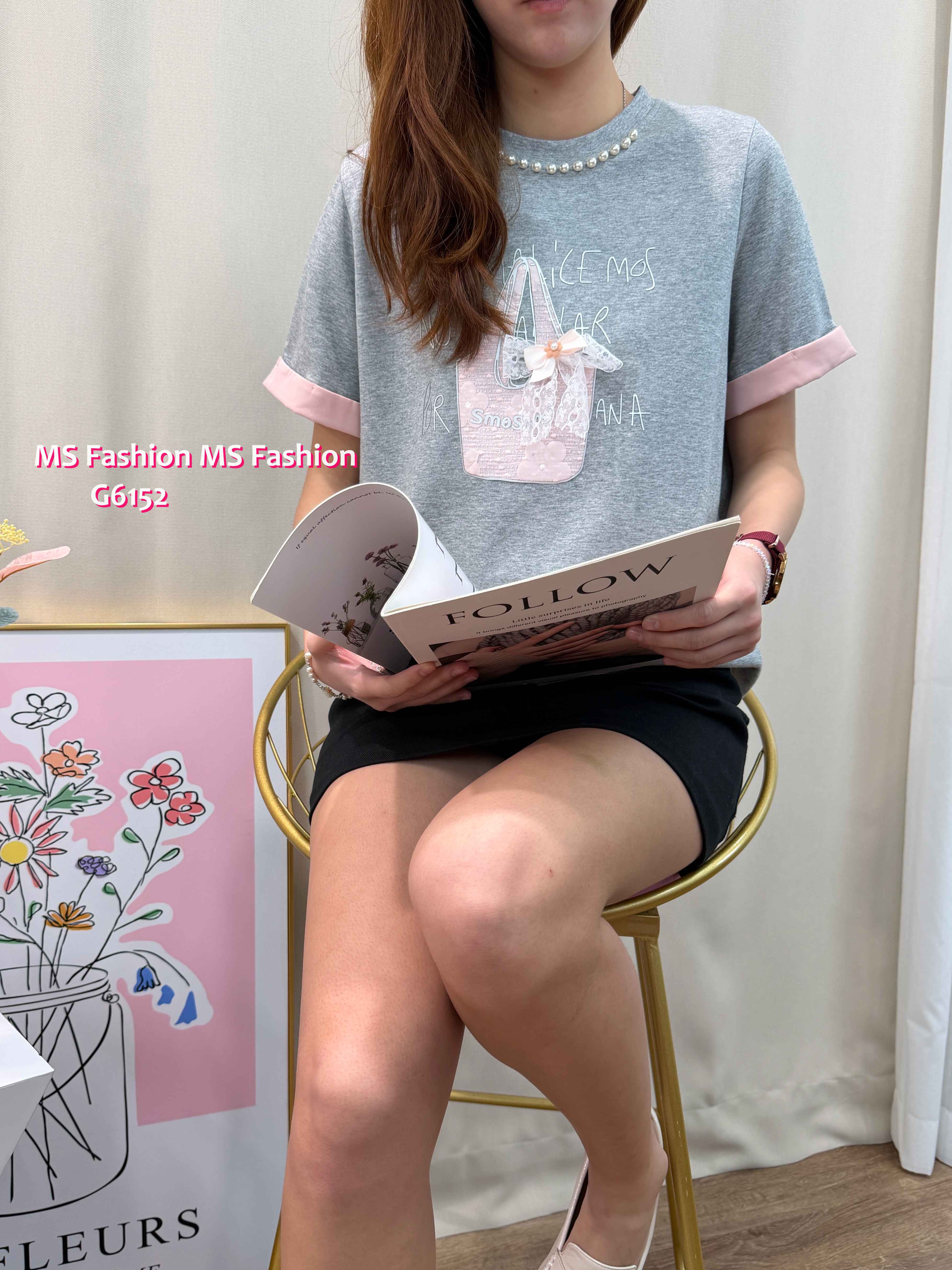 G6152 韓國🇰🇷靚靚手袋蝴蝶print top