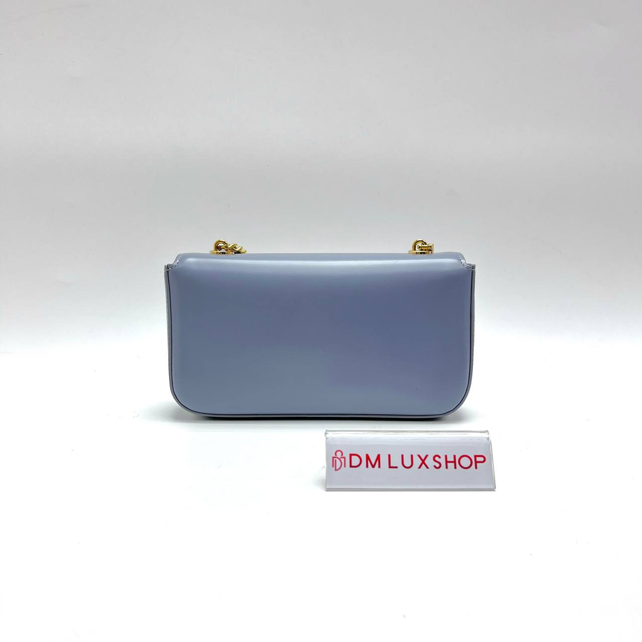 Celine Triomphe Claude Grey Blue Chain Shoulder Bag