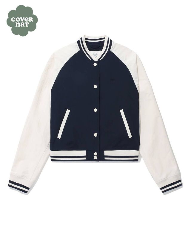 Covernat Women's Varsity Jacket Navy | KAZUE