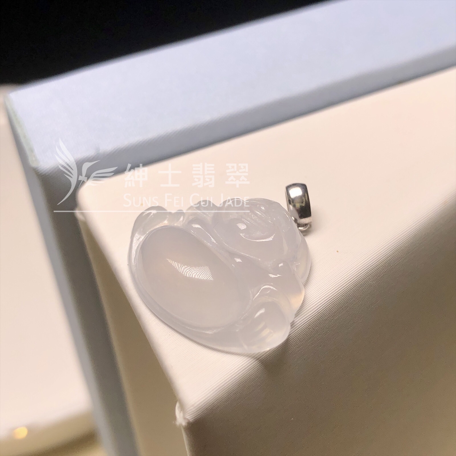 YK00063 冰種佛公連18K金扣頭