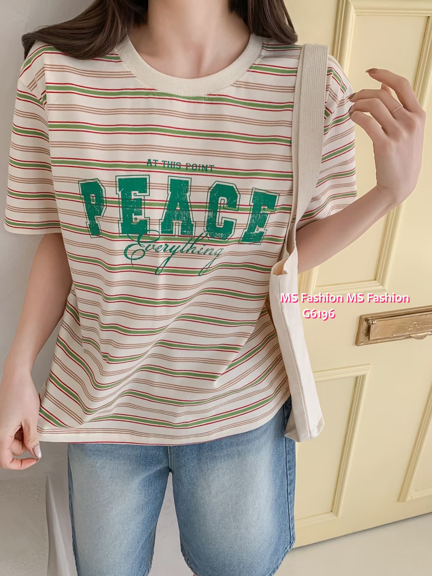 G6196 韓國🇰🇷靚色字母橫間top