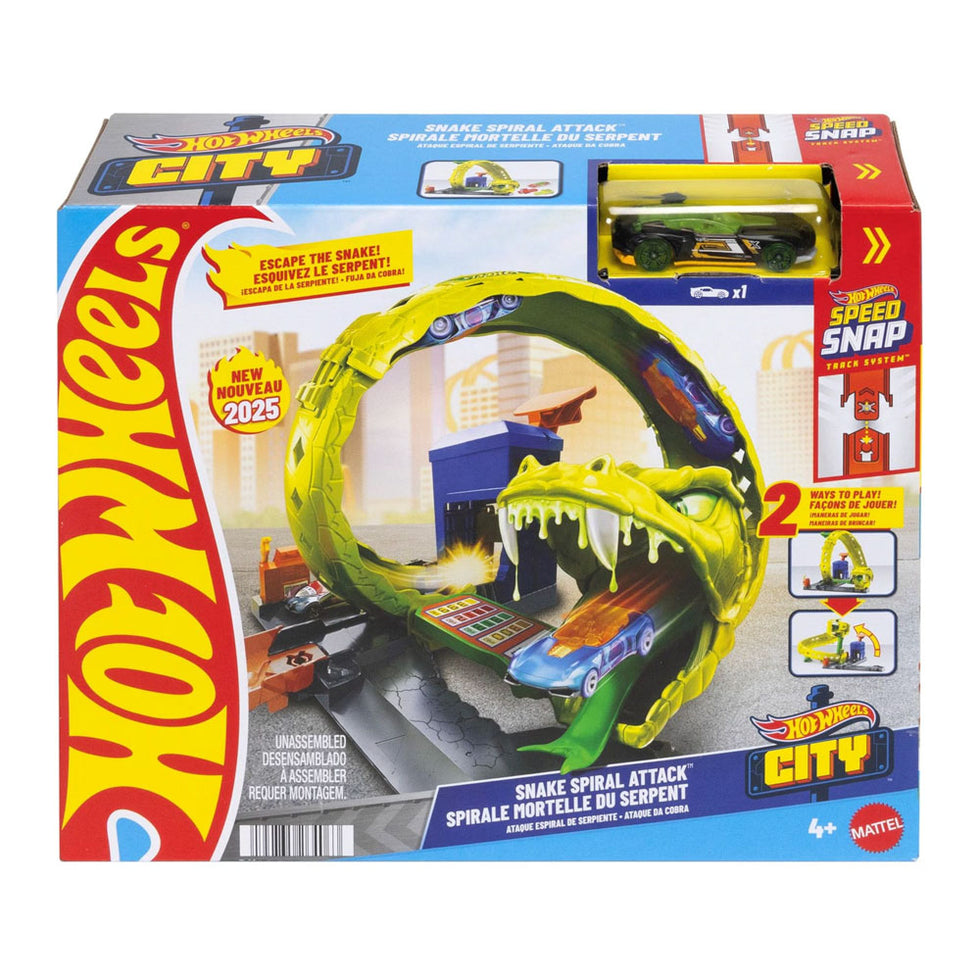 全新 現貨即出 Hot Wheels City Snake Spiral Attack 風火輪巨蛇迴旋攻擊賽道玩具 2025