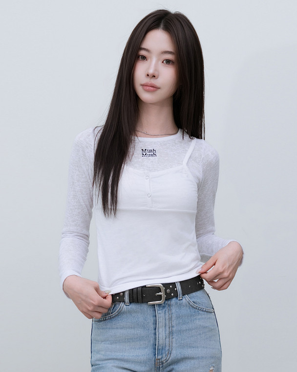 MuahMuah SEE THROUGH LAYERED KNIT LONG SLEEVE