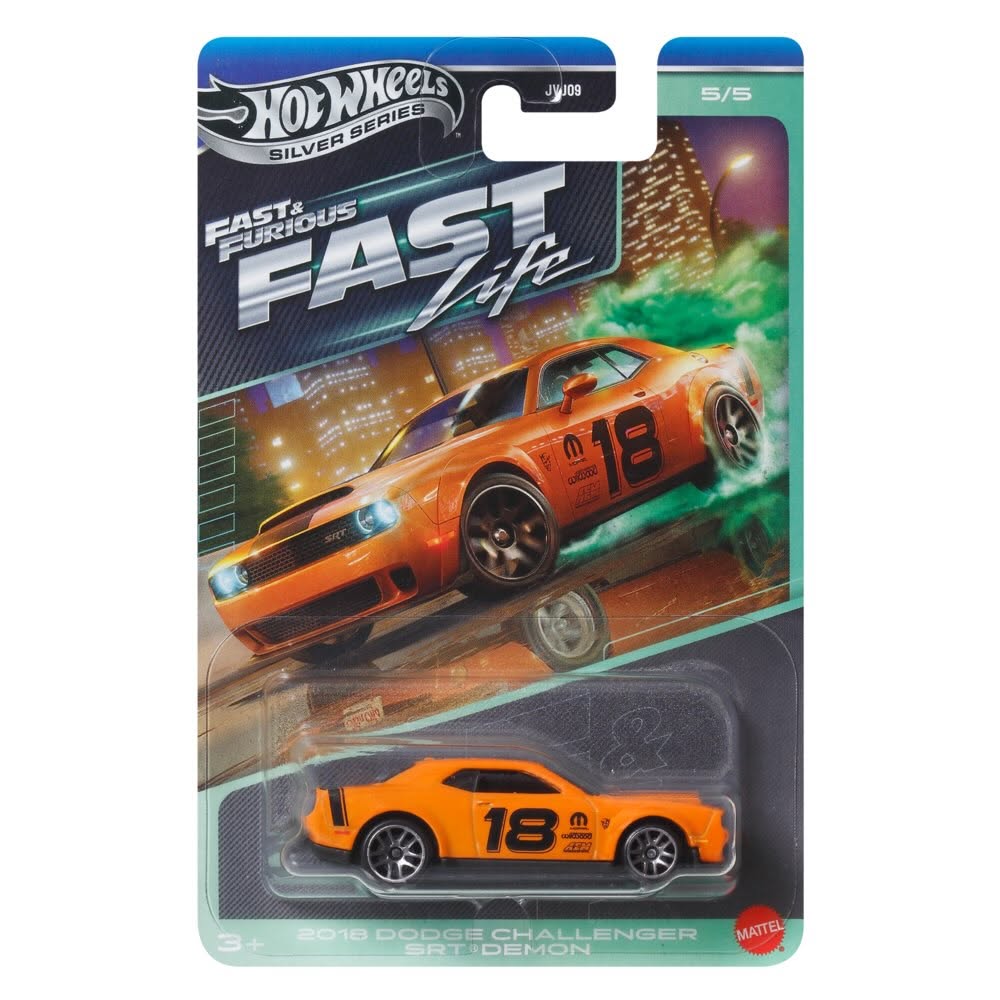 【預訂 Pre-Order】 Hot Wheels 2027 Fast & Furious: Fast Life Silver Series Set of 5: 1984 Audi Sport quattro / LB Super Silhouette Nissan Silvia (S15) / Nissan GT-R NISMO GT3 / Custom 1968 Camaro / 2018 Dodge Challenger SRT Demon