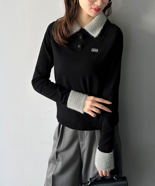 毛毛雙層反領長袖 【JT013】