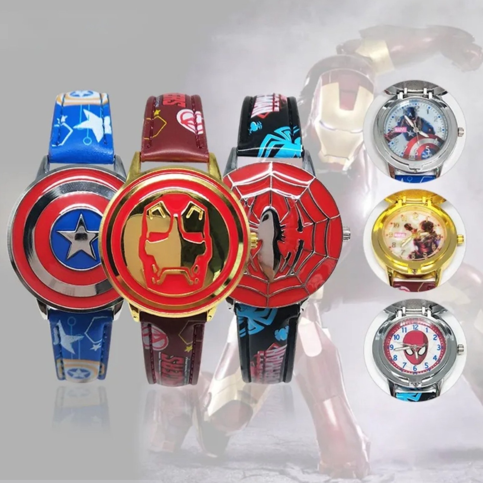 Marvel卡通兒童盾牌手錶 -1件- 現貨