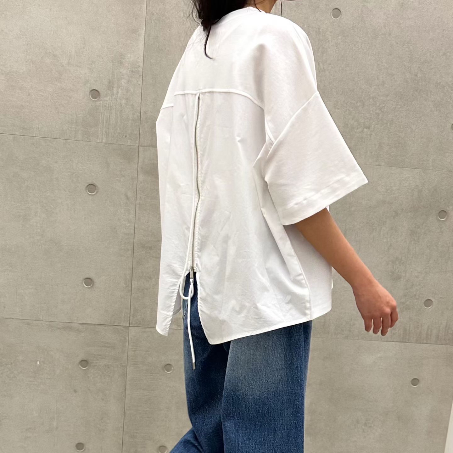 Eyeful 後拉錬拼料Top 