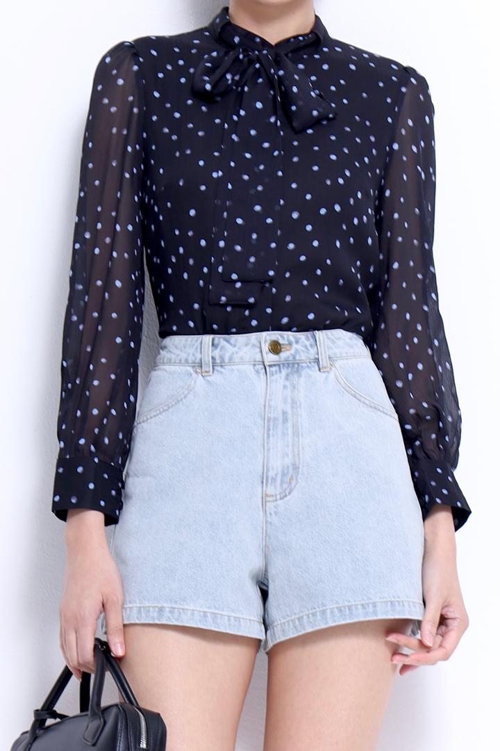 CB2688 Poise Dot Bow Blouse