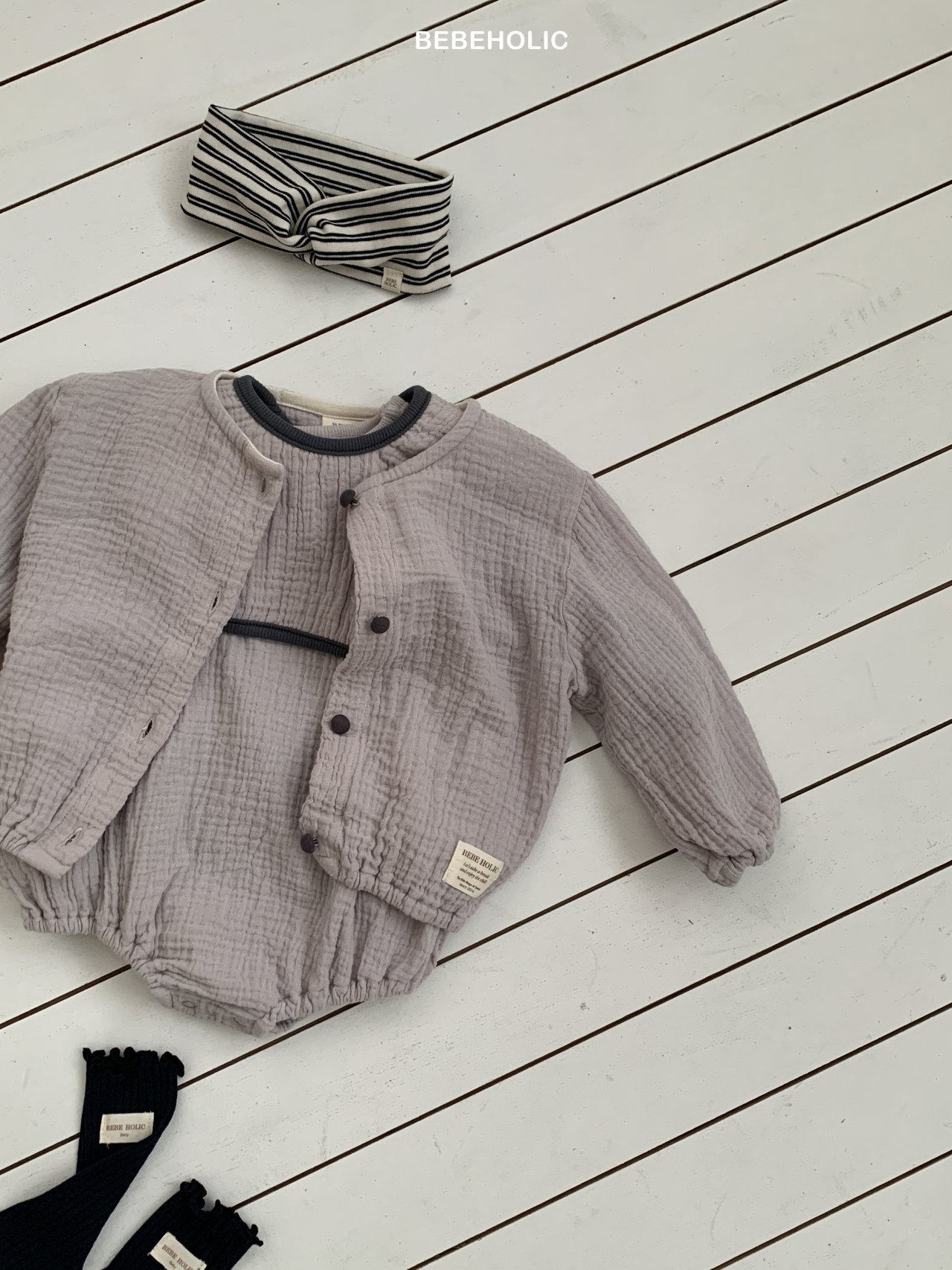 🌸預訂 韓國直送🌸🇰🇷BEBEHOLIC三色背心包屁衣/圍兜/開襟外套