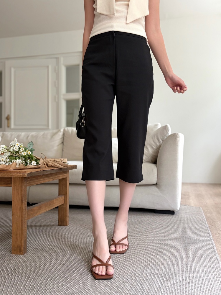 Side Slit Cropped Pants