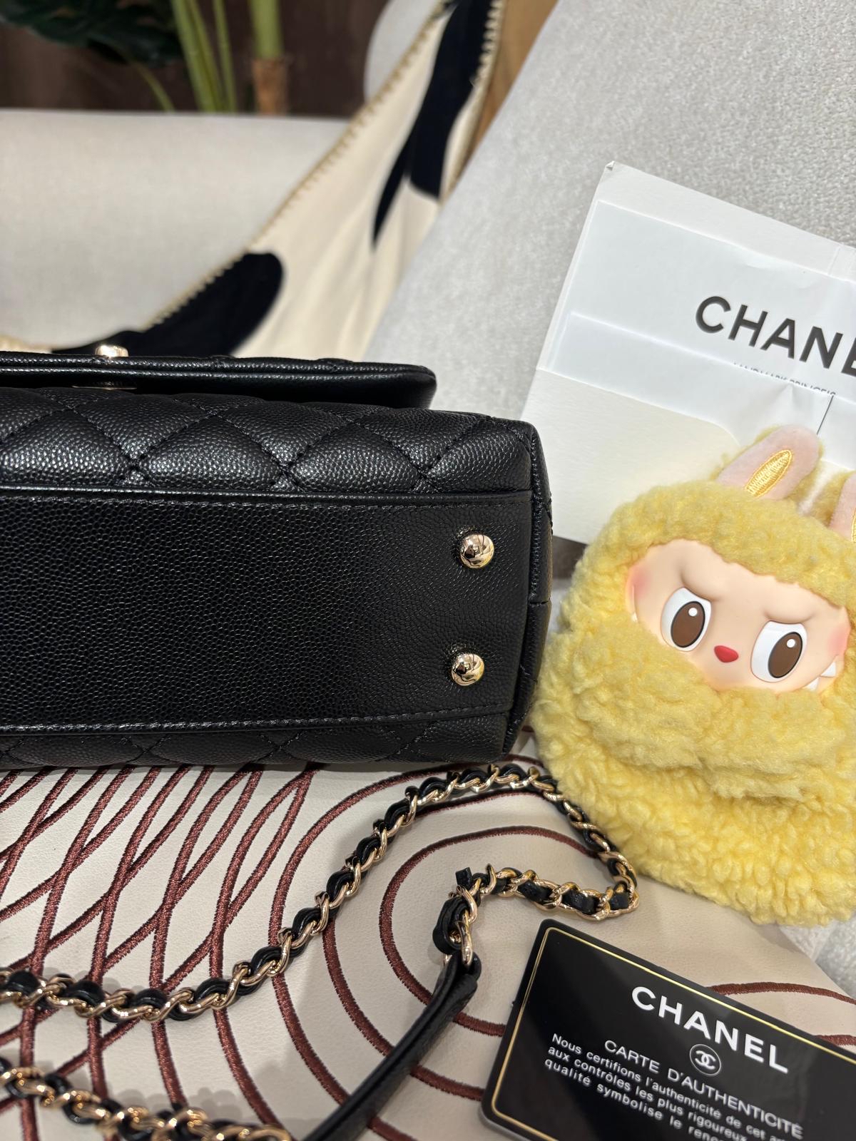 Chanel coco handle small 黑色荔枝牛皮 100%Authentic ,98%new  ✅專門店收據✅31card✅dust bag✅box 