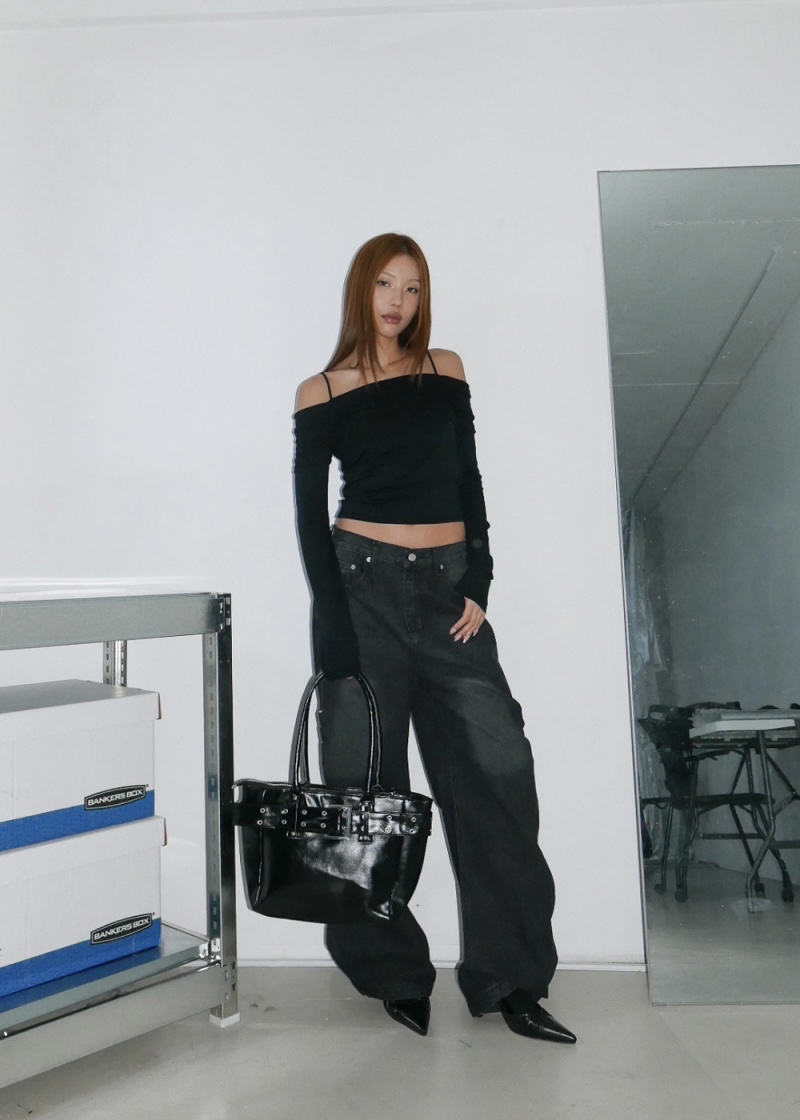 Ruched Off-Shoulder Long Sleeve