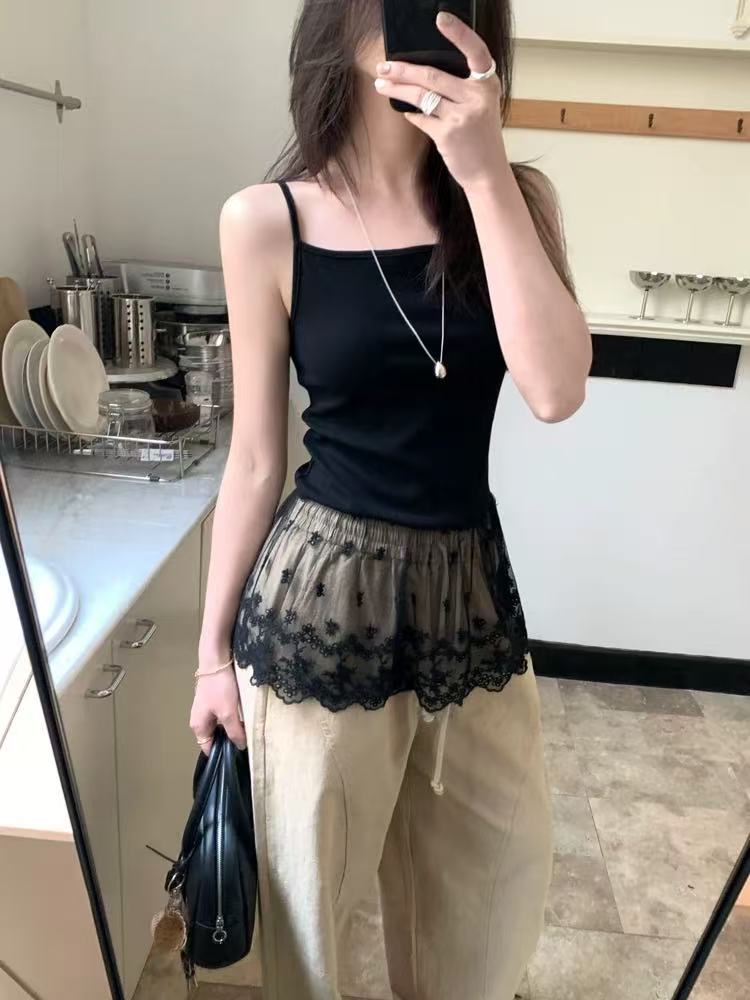 TP341蕾丝摆叠穿背心