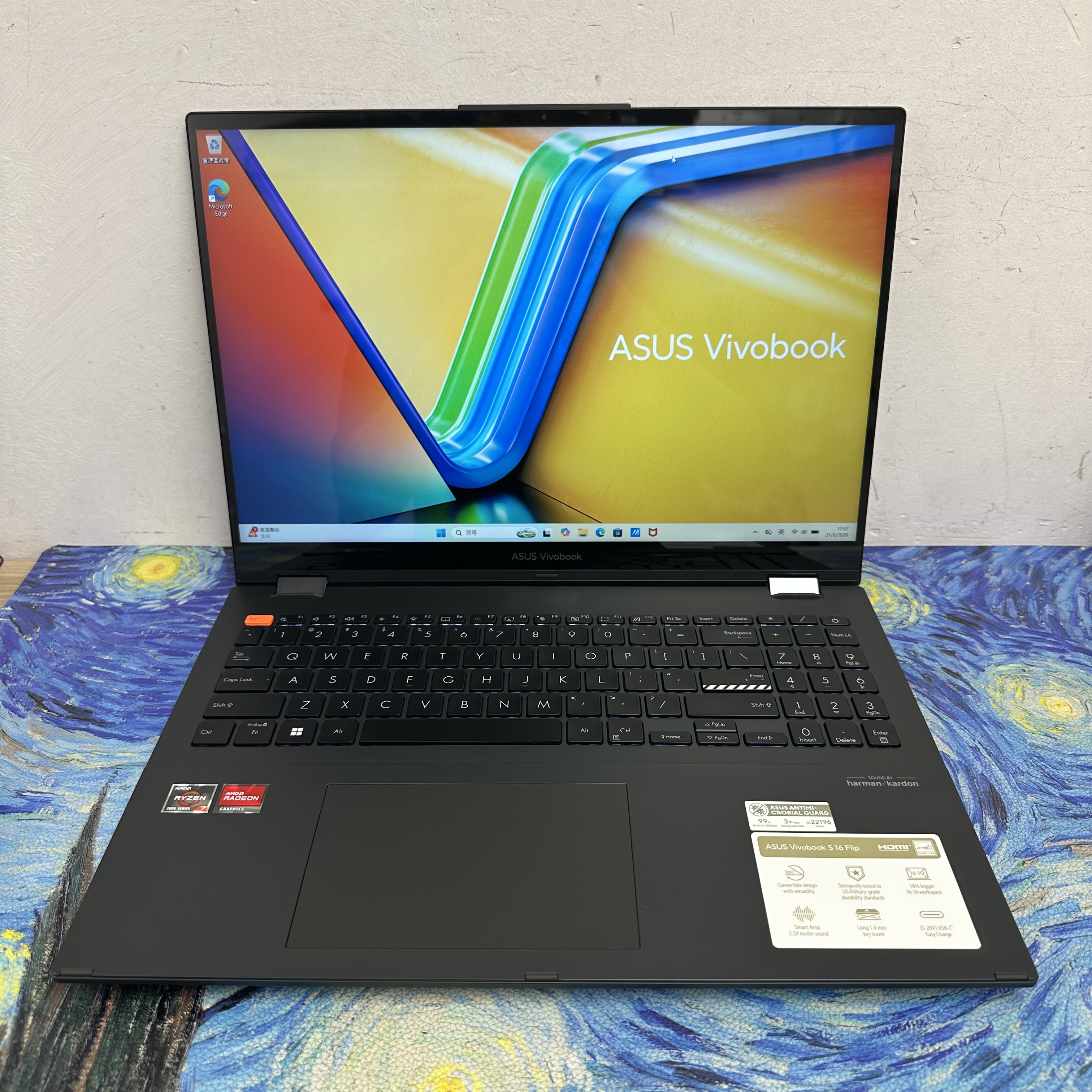 Asus Vivobook 16寸 360度 Touch Mon AMD Ryzen 7 7730U / 16GB Ram / 1TB SSD/Gaming Laptop / Notebook / Movie / YouTube / Netflix / Win11/ Tablet / 平板電腦 / 