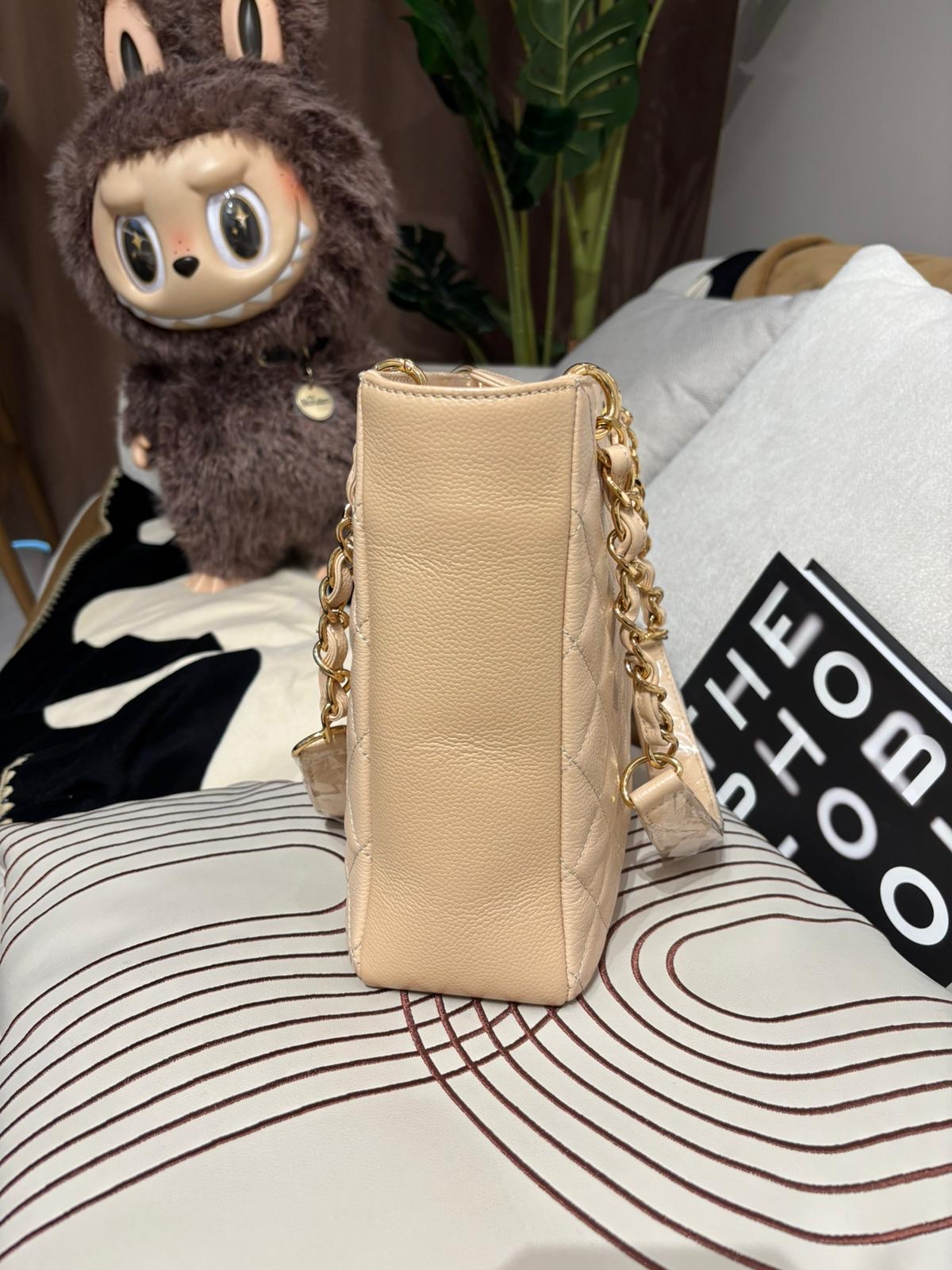 Chanel pst petit shopping tote 荔枝牛皮 100%Authentic,95%new ✅15card ✅dust bag   