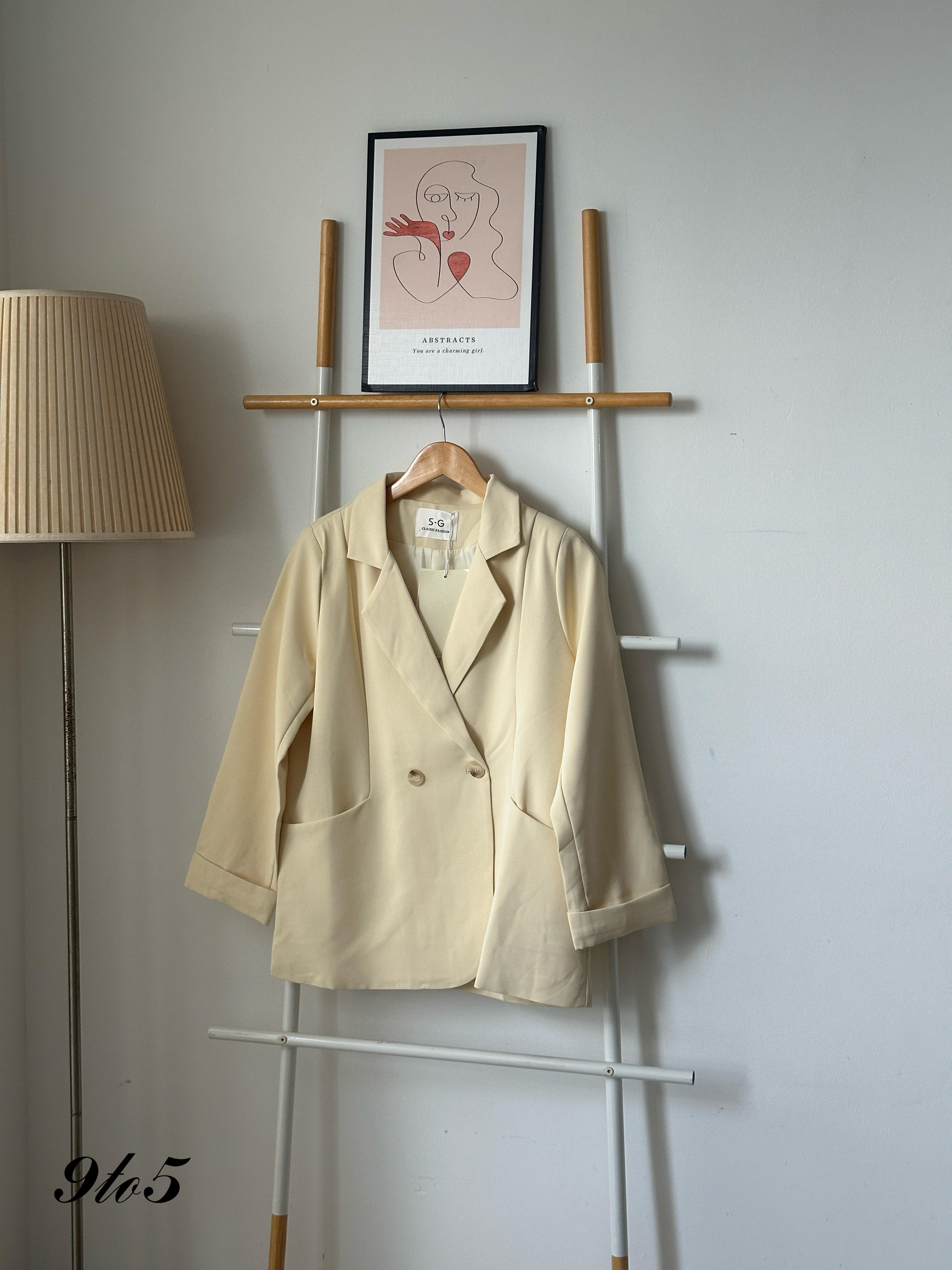 T4023 Long Sleeve Blazer - Cream