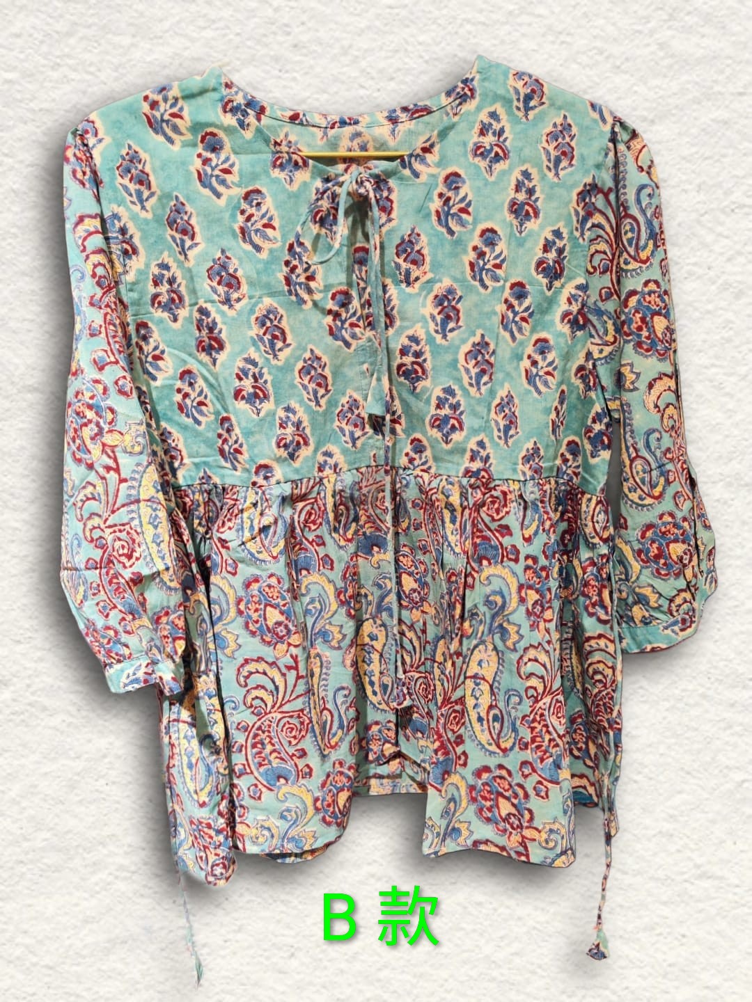 印度木刻印花純綿上衣