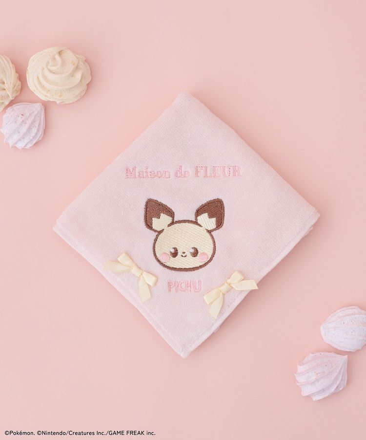 🎀【預訂】 PokePeace x Maison de FLEUR 刺繡手帕 - Pichu