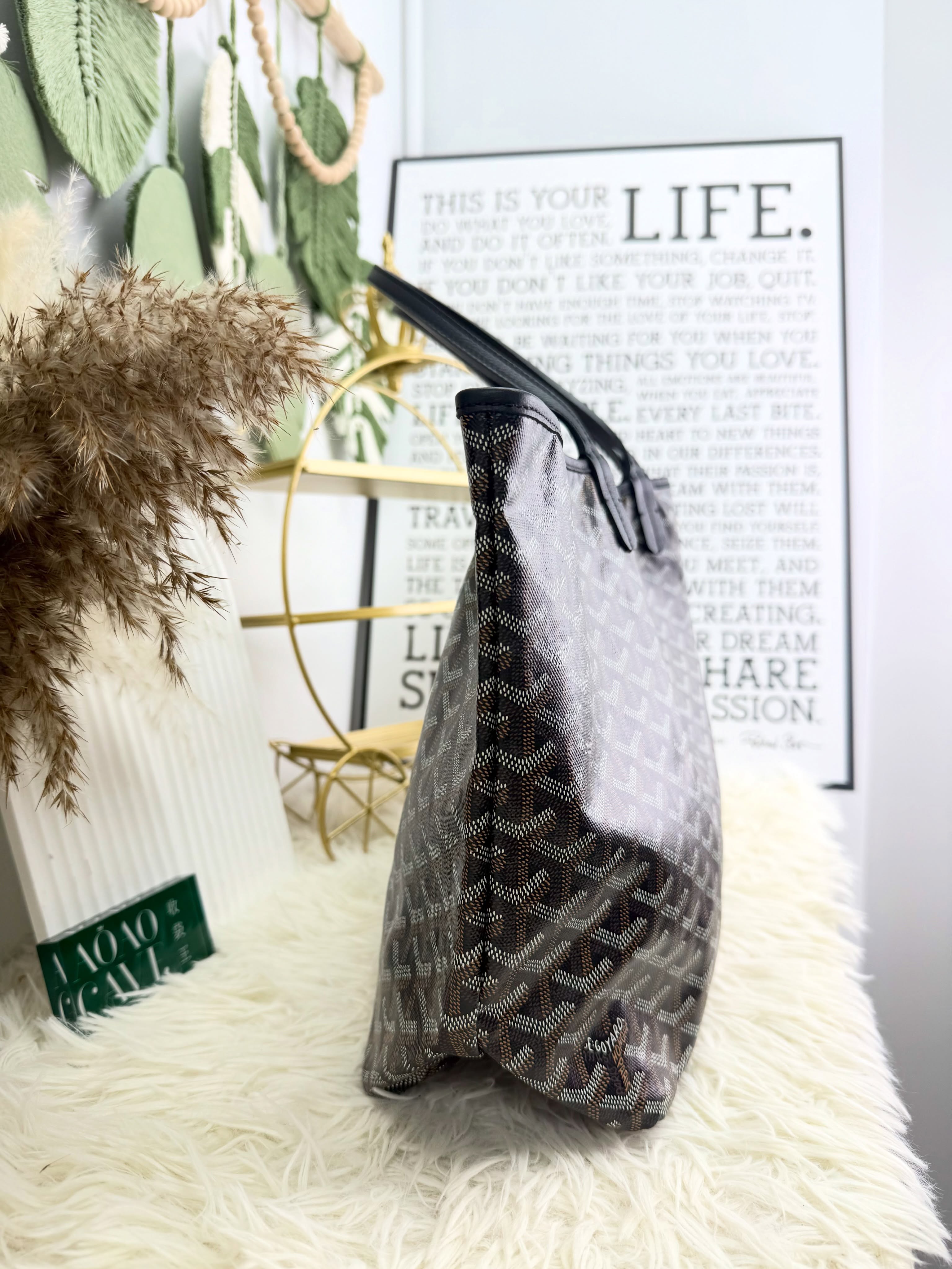 Goyard👜 PRE OWNED🖤black saint Louis pm size 有塵袋🛍️