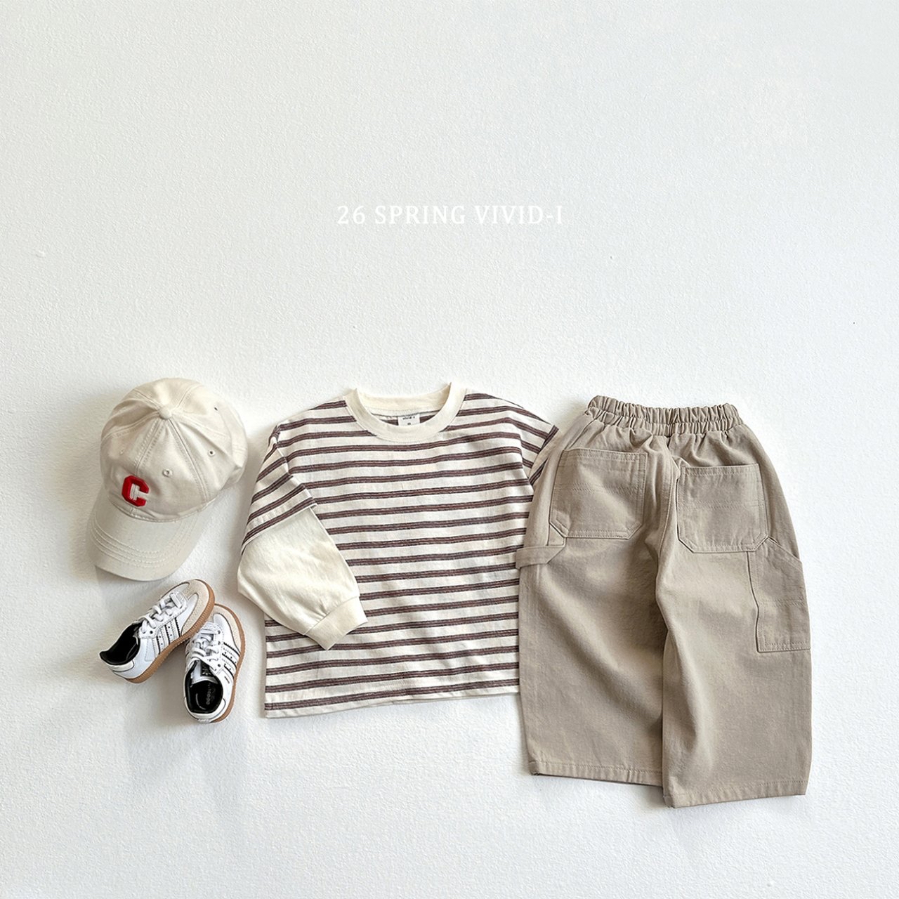 🌸預訂 韓國直送🌸🇰🇷VIVIDI三色層疊條紋寬鬆假兩件長袖上衣