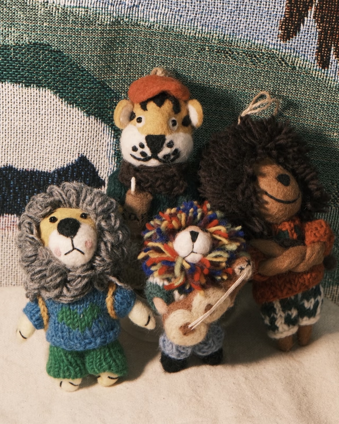 森林系治癒純手工羊毛氈動物掛件